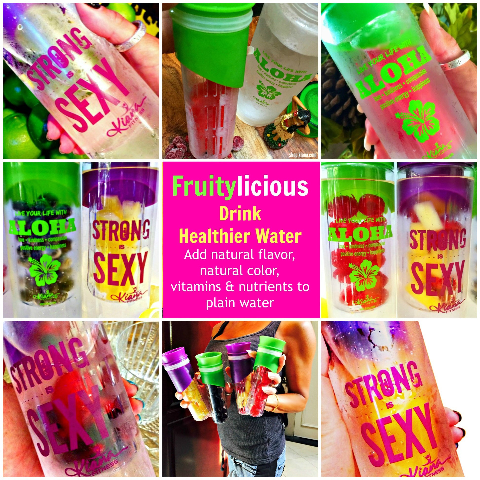 Detox Infusion Water Bottle: Strong is SEXY - Kiana Fitness Shop - 12