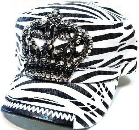 Fitness Queen Bling Crown Hat - Zebra, Hot Pink or Neon Lime